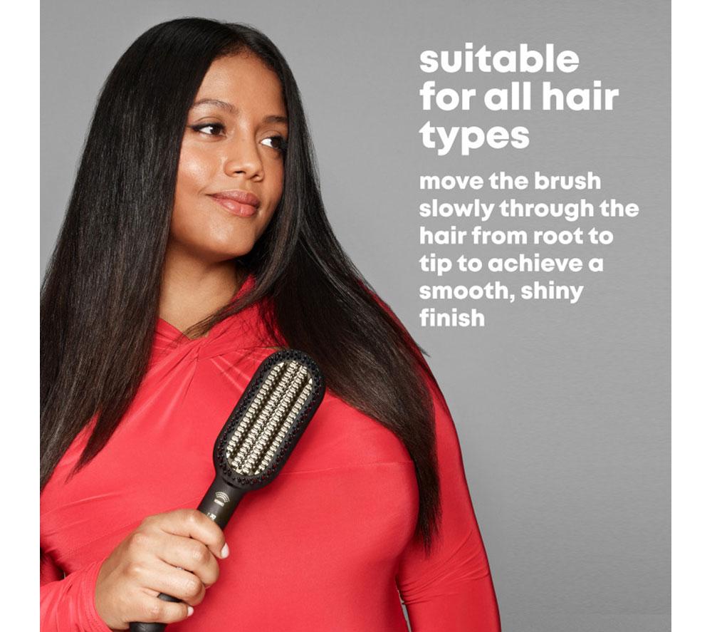 REVAMP DeepForm Ceramic Straightening Hot Brush - Black