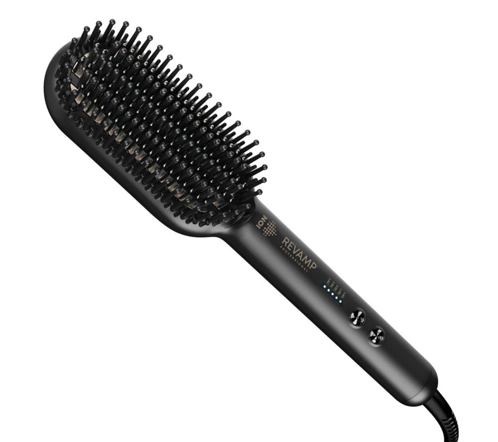 REVAMP DeepForm Ceramic Straightening Hot Brush - Black