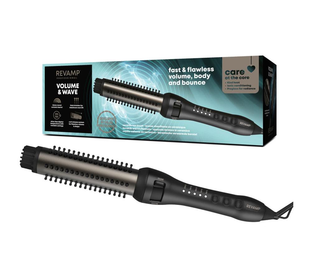 REVAMP Volume & Wave Ceramic Hot Brush - Black