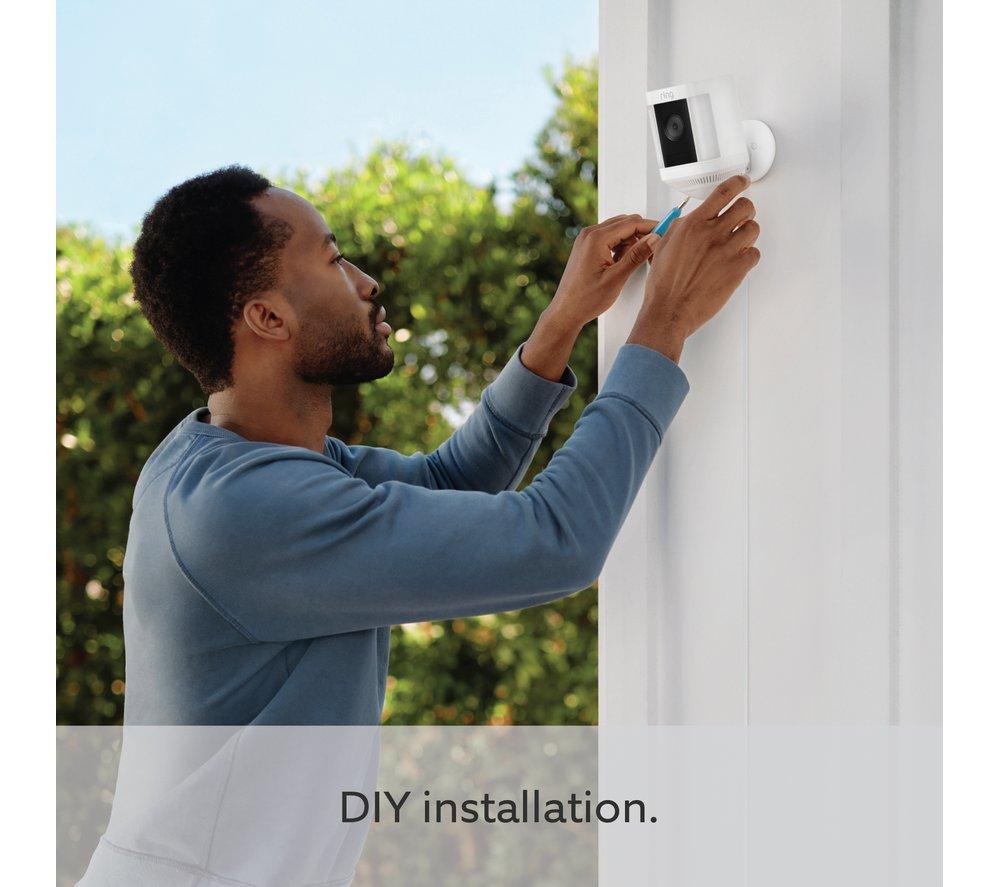 RING Spotlight Cam Plus Plug-In Full HD 1080p WiFi Security Camera - White