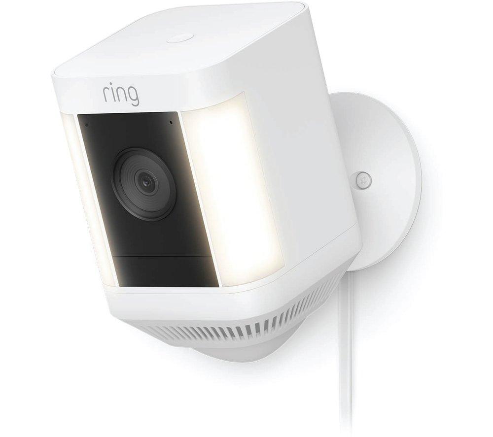 RING Spotlight Cam Plus Plug-In Full HD 1080p WiFi Security Camera - White