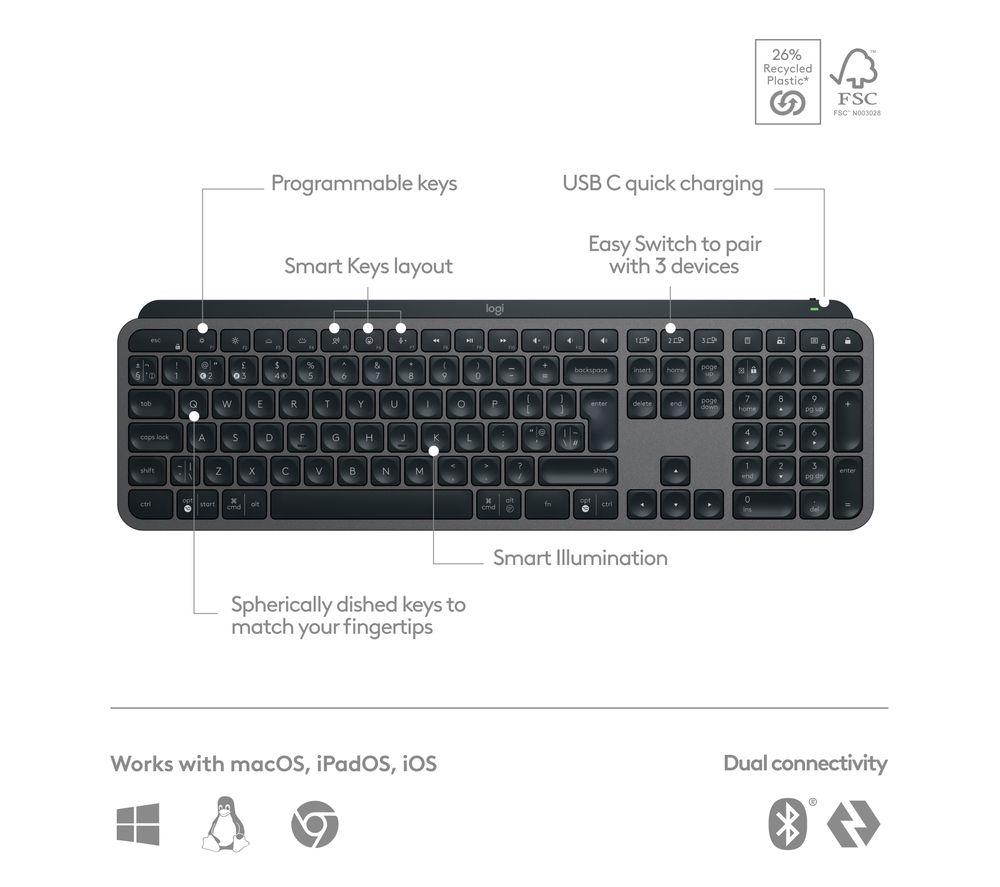 Teclado inalámbrico LOGITECH MX Keys S - Negro