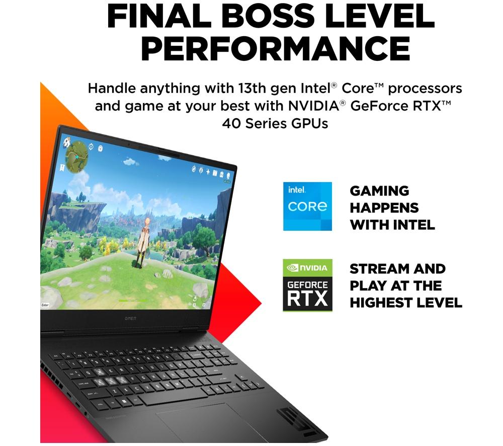 HP OMEN Transcend 16-u0500na Gaming Laptop, RTX 4060, Intel® Core i7, 16" FHD 165 Hz, 1TB SSD