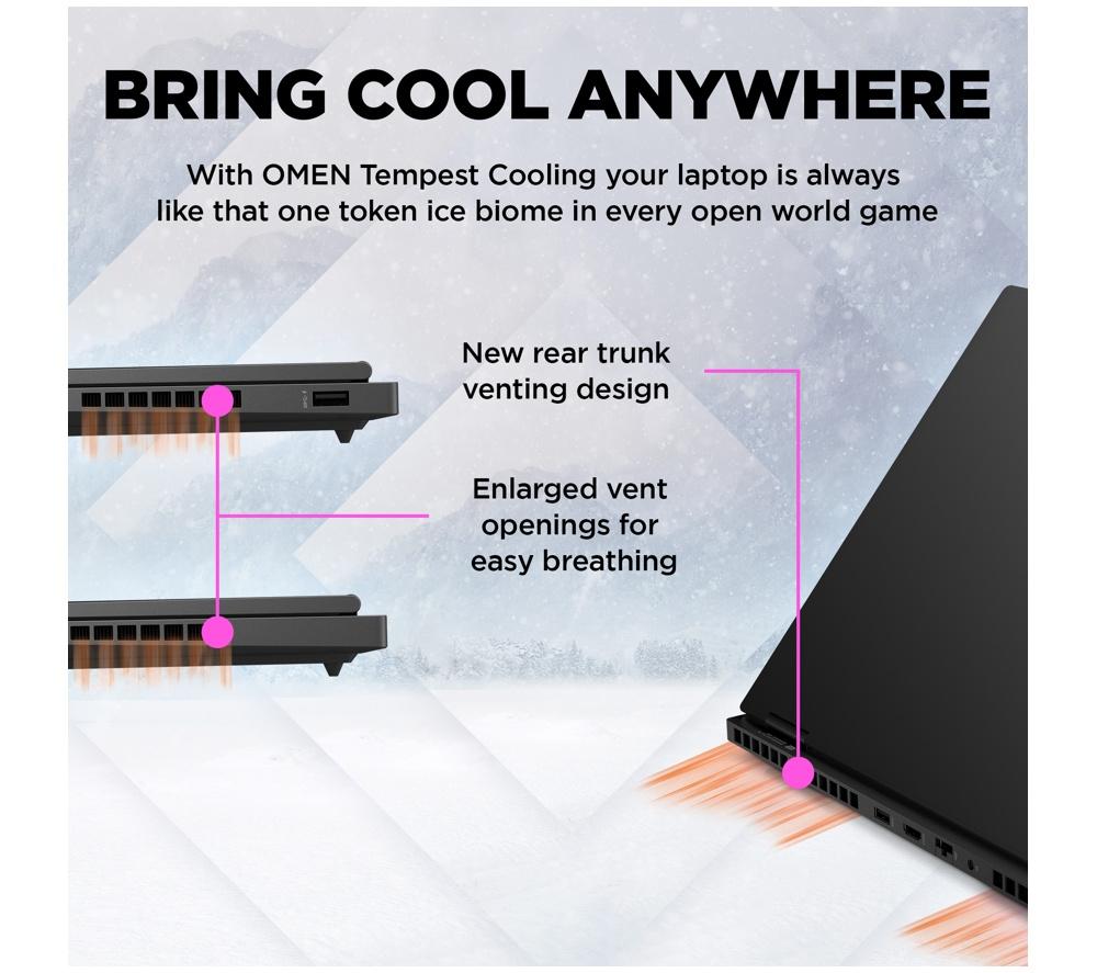 HP OMEN Transcend 16-u0500na Gaming Laptop, RTX 4060, Intel® Core i7, 16" FHD 165 Hz, 1TB SSD