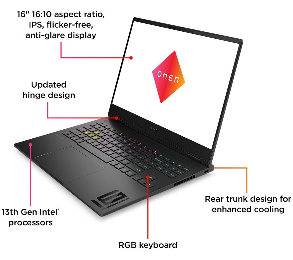 HP OMEN Transcend 16-u0500na Gaming Laptop, RTX 4060, Intel® Core i7, 16" FHD 165 Hz, 1TB SSD