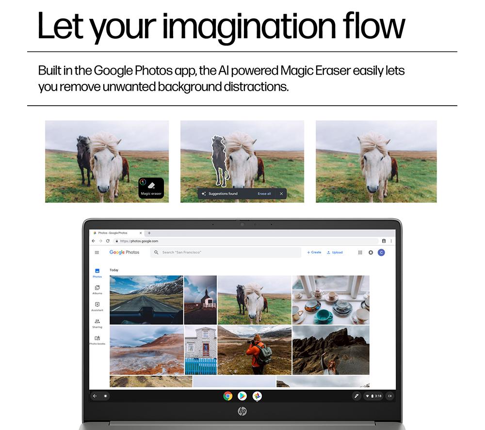 HP Chromebook Plus 15a-nb0502sa 15.6 n305 - Intel® Core™ i3, 128 GB SSD, Plata