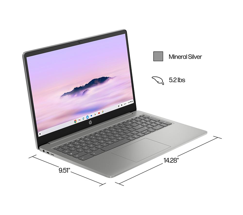 HP Chromebook Plus 15a-nb0502sa 15.6 n305 - Intel® Core™ i3, 128 GB SSD, Plata
