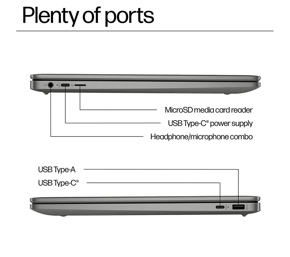 HP Chromebook Plus 15a-nb0502sa 15.6 n305 - Intel® Core™ i3, 128 GB SSD, Plata