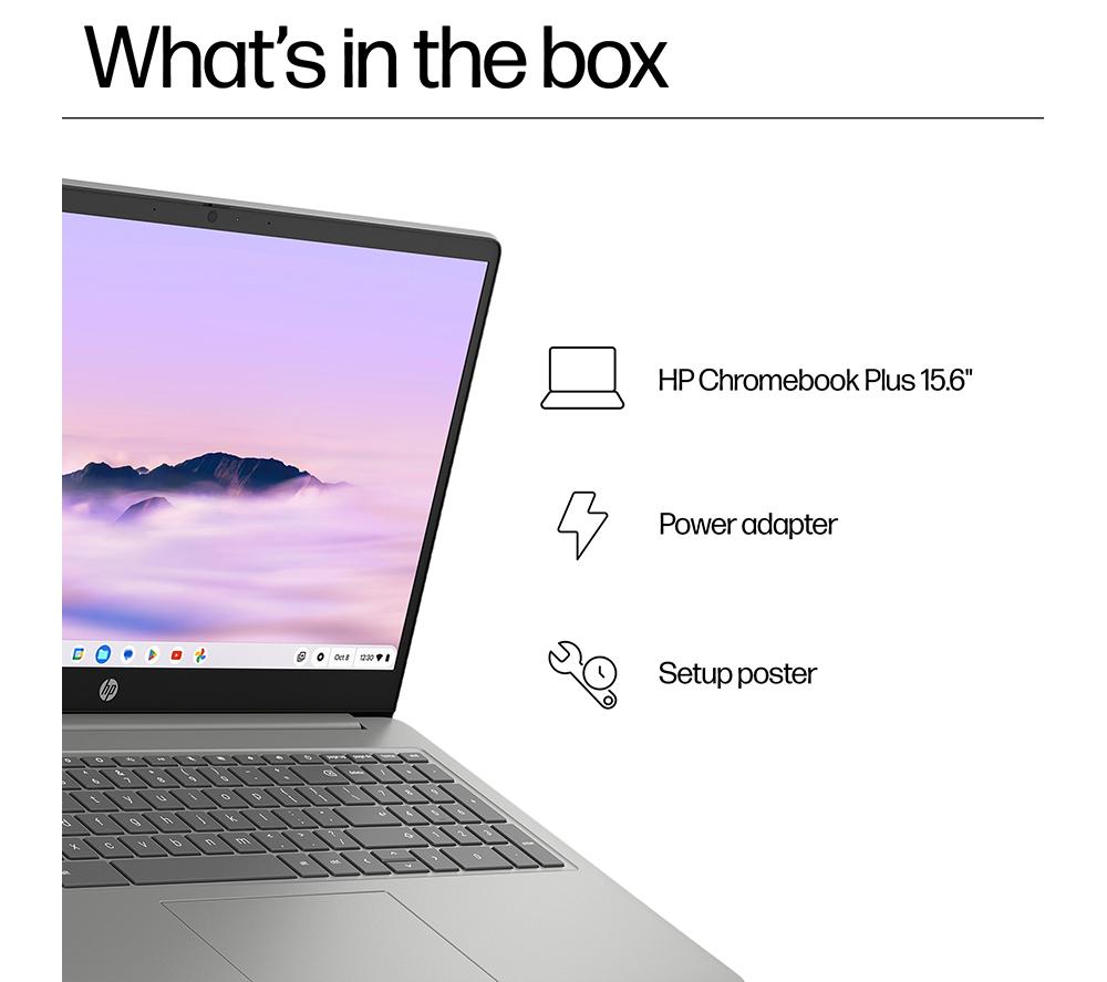 HP Chromebook Plus 15a-nb0502sa 15.6 n305 - Intel® Core™ i3, 128 GB SSD, Plata