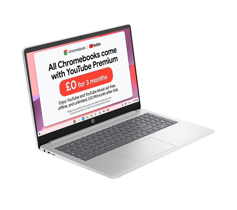 HP Chromebook Plus 15a-nb0502sa 15.6 n305 - Intel® Core™ i3, 128 GB SSD, Plata