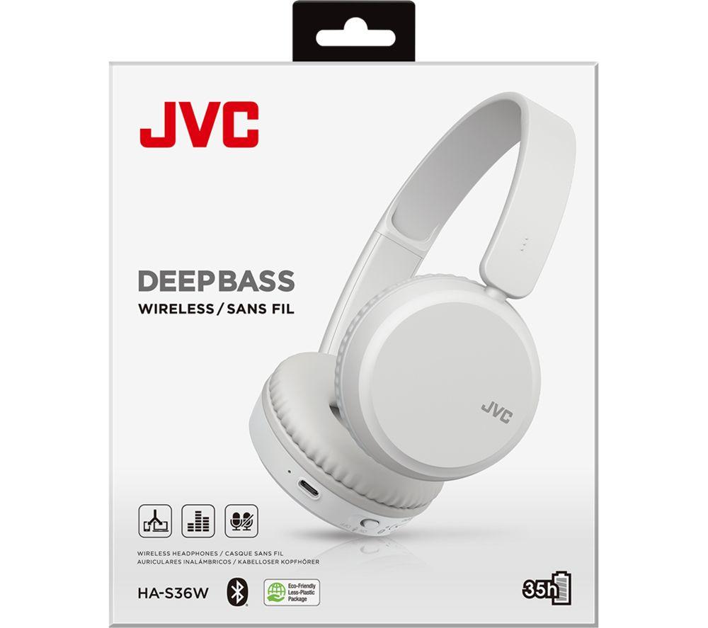 JVC HA S36W Wireless Bluetooth Headphones - White