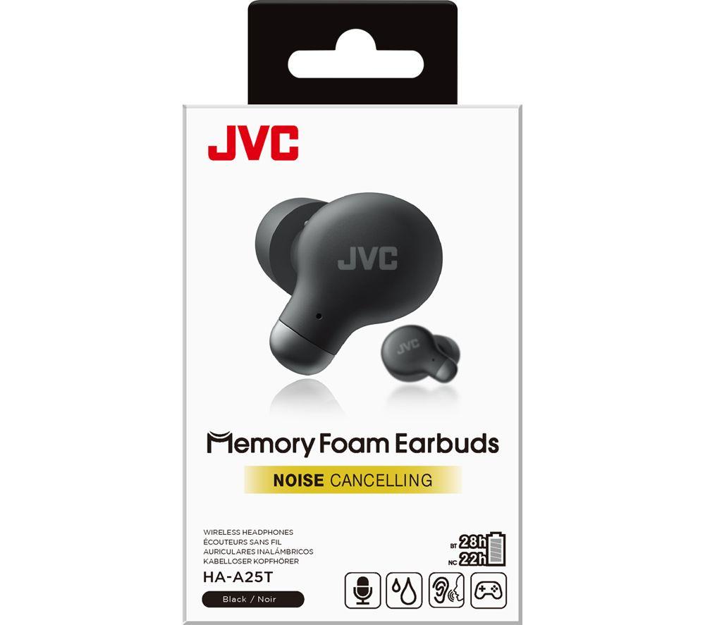 JVC Marshmallow HA-A25T Wireless Bluetooth Noise-Cancelling Earbuds - Black