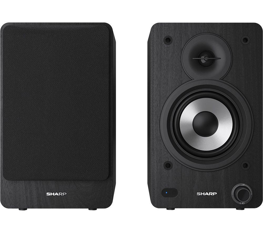 SHARP CP-SS30(BK) Bluetooth Active Bookshelf Monitor Speaker - Black