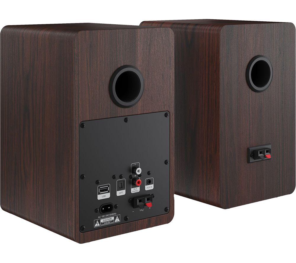 SHARP CP-SS30(BR) Bluetooth Active Bookshelf Monitor Speaker - Brown