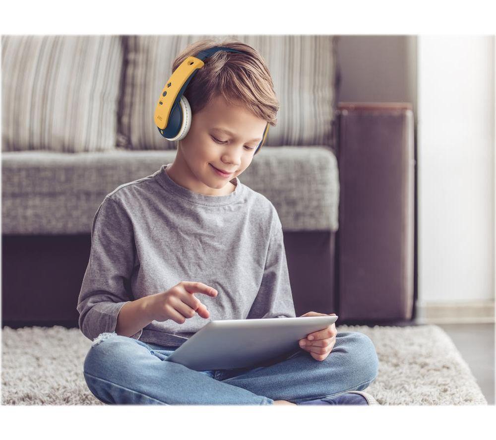 JVC TINYPHONES HA-KD10W Wireless Bluetooth Kids Headphones - Yellow & Blue