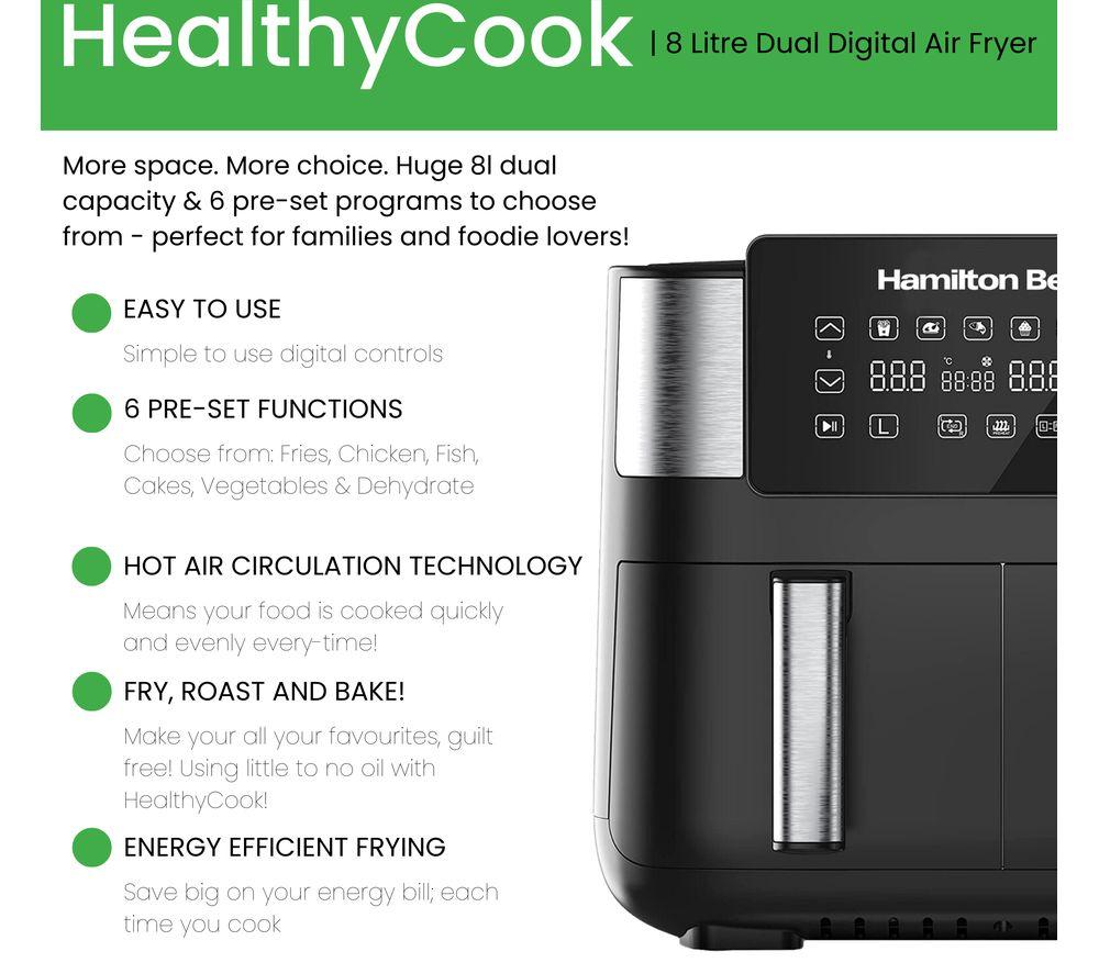 HAMILTON BEACH HealthyCook HB4006 Air Fryer - Black & Silver