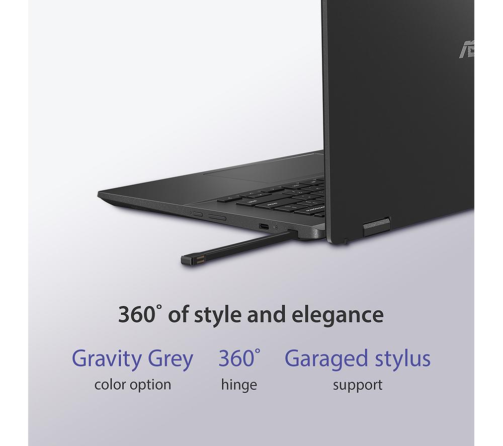 ASUS CM14 Flip 14" 2 in 1 Chromebook - MediaTek Kompanio 520, 128 GB eMMC, Grey