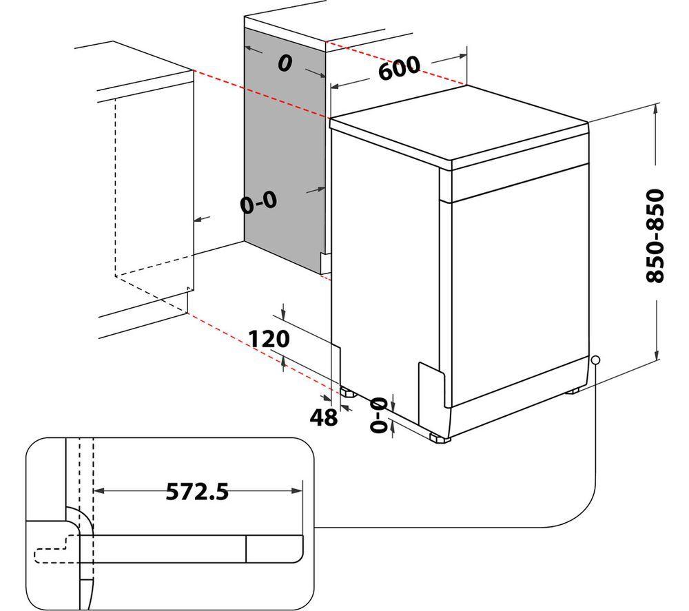 Lavavajillas INDESIT D2FHK26UK de tamaño completo - Blanco