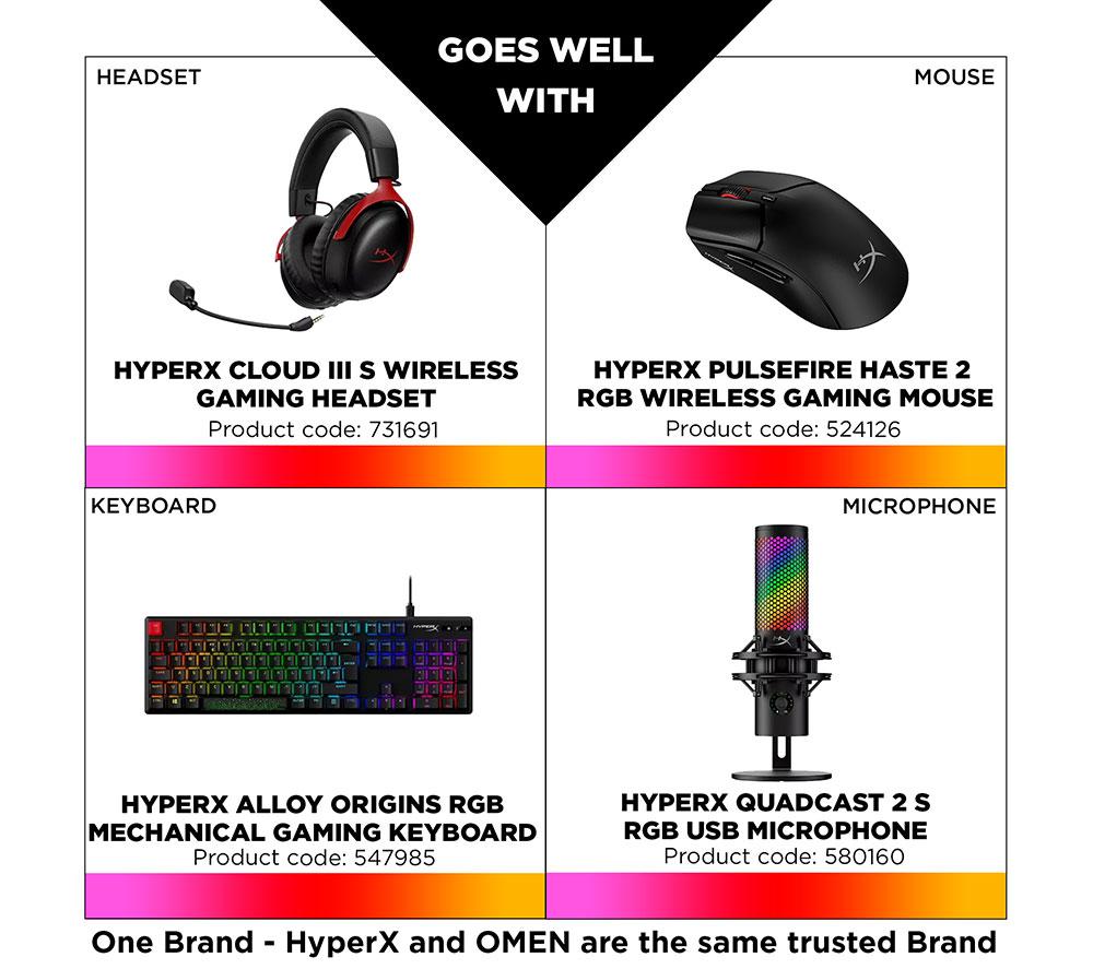 HP OMEN 24 Gaming Monitor, 24" FHD 165 Hz, IPS LCD - Black
