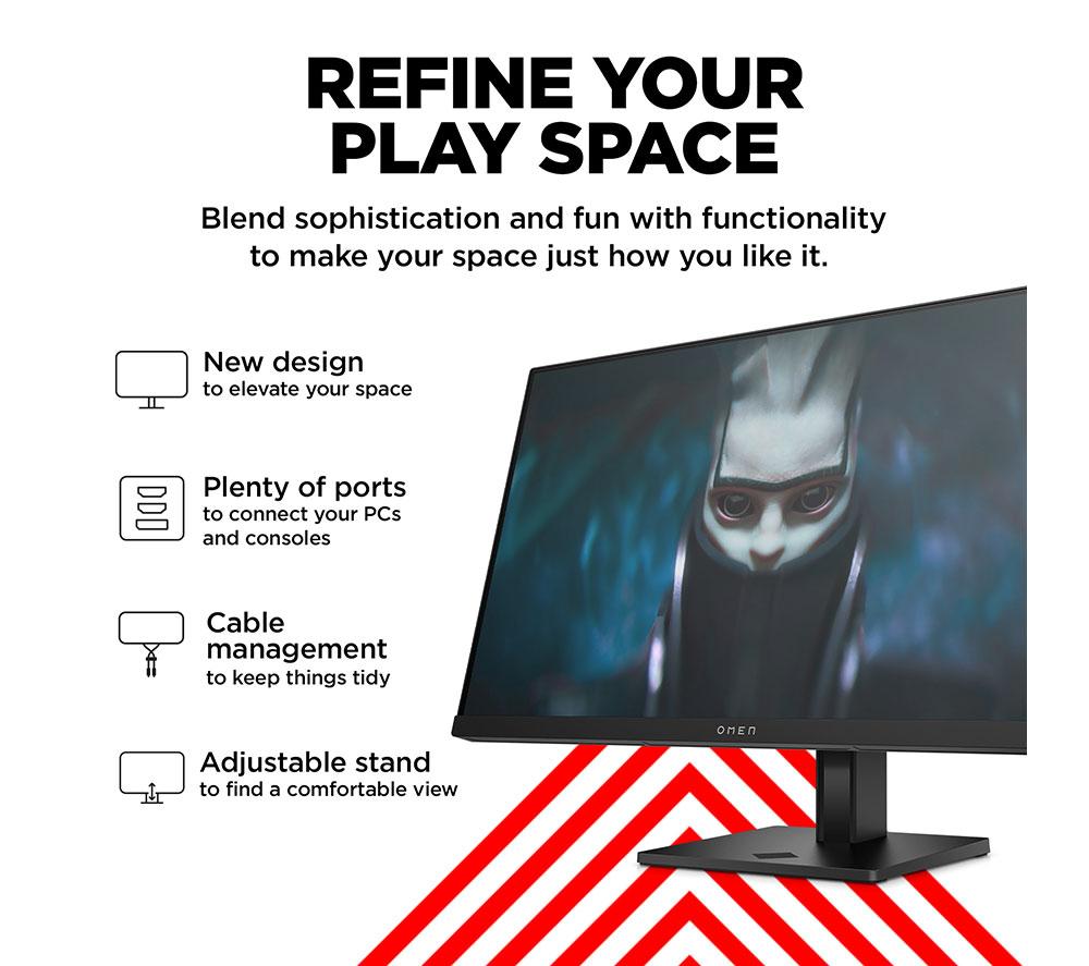 HP OMEN 24 Gaming Monitor, 24" FHD 165 Hz, IPS LCD - Black