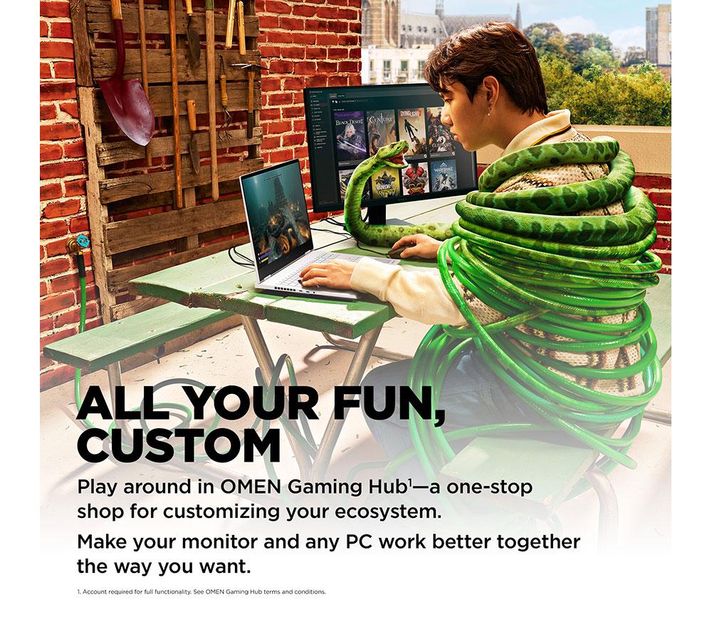 HP OMEN 24 Gaming Monitor, 24" FHD 165 Hz, IPS LCD - Black