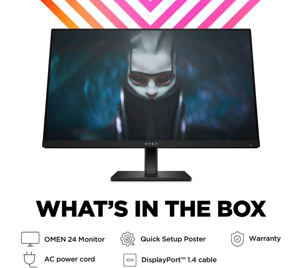 HP OMEN 24 Gaming Monitor, 24" FHD 165 Hz, IPS LCD - Black