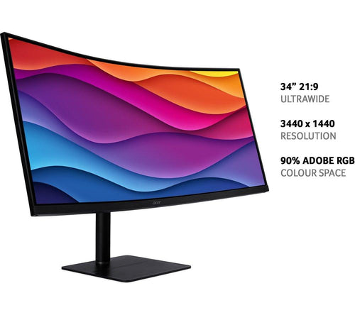 Monitor LCD VA curvo ACER CZ342CUR Wide Quad HD de 34" - Negro