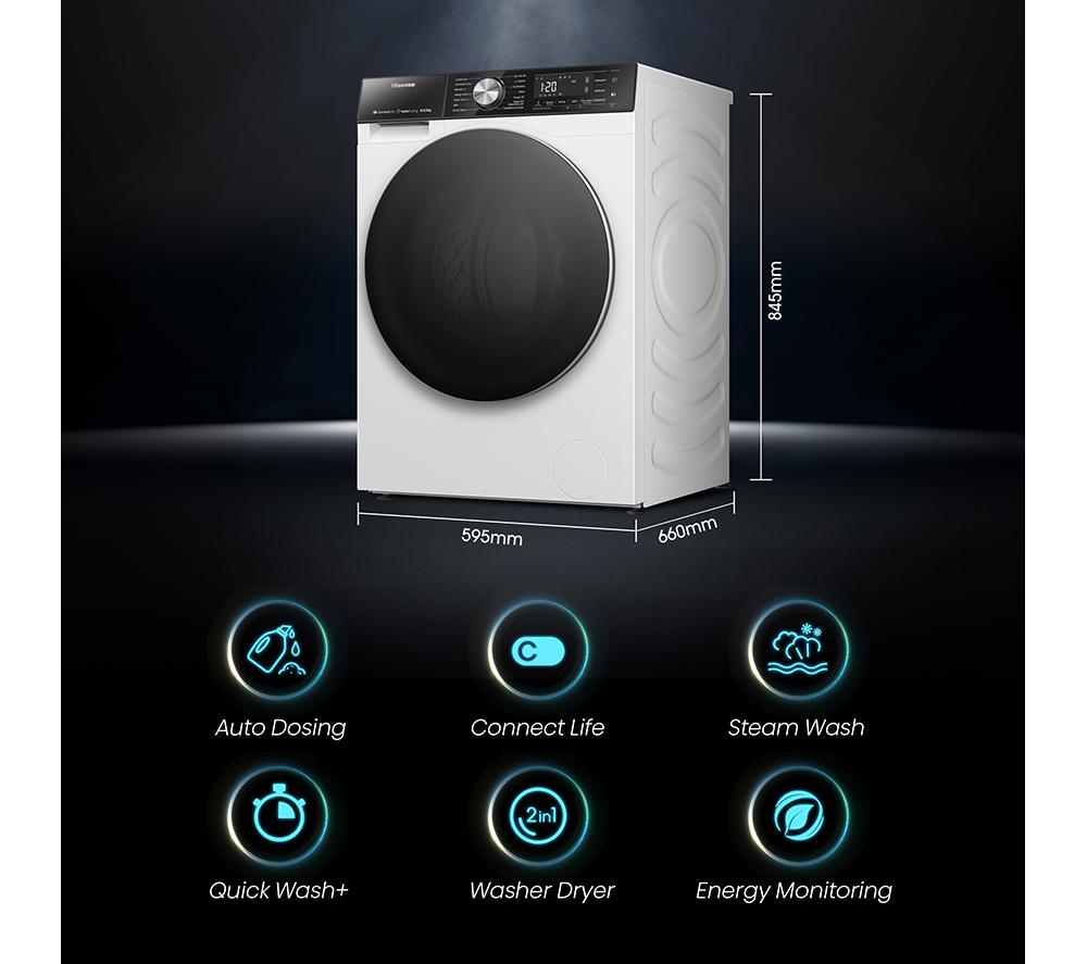 HISENSE 5S Series Auto Dosing WD5S1045BW WiFi-enabled 10.5 kg Washer Dryer - White