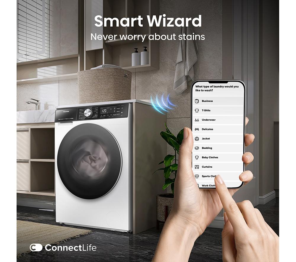 HISENSE 5S Series Auto Dosing WD5S1045BW WiFi-enabled 10.5 kg Washer Dryer - White