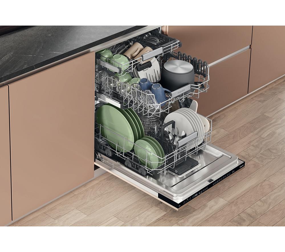 HOTPOINT Hydroforce H8I HP42 L UK Vollintegrierter Geschirrspüler in Standardgröße