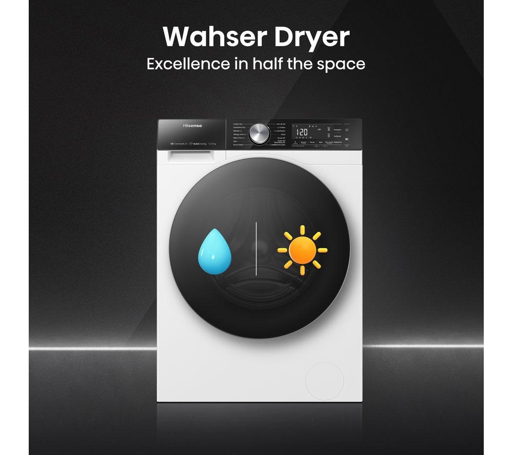 HISENSE Serie 5S Lavadora Secadora con Dosificación Automática WD5S1245BW con WiFi de 12 kg - Blanca