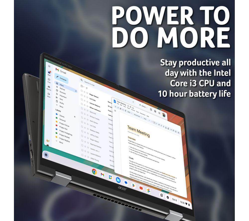 ACER Spin 714 14" 2 in 1 Chromebook - Intel® Core™ i3, 256 GB SSD, Grey