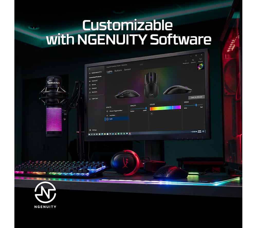 HYPERX Pulsefire Haste 2 Kabellose Gaming-Maus | RGB | Programmierbare Tasten – Schwarz