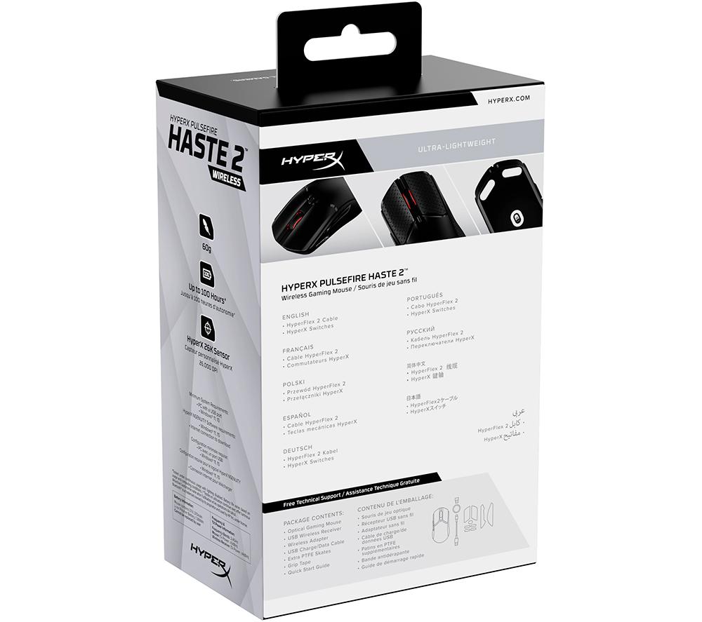 HYPERX Pulsefire Haste 2 Kabellose Gaming-Maus | RGB | Programmierbare Tasten – Schwarz