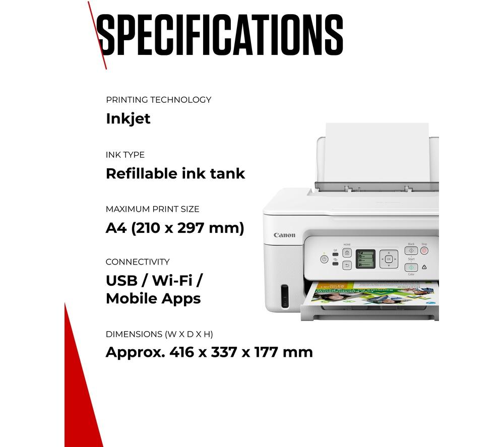 CANON PIXMA G3571 All-in-One Wireless Inkjet Printer - White