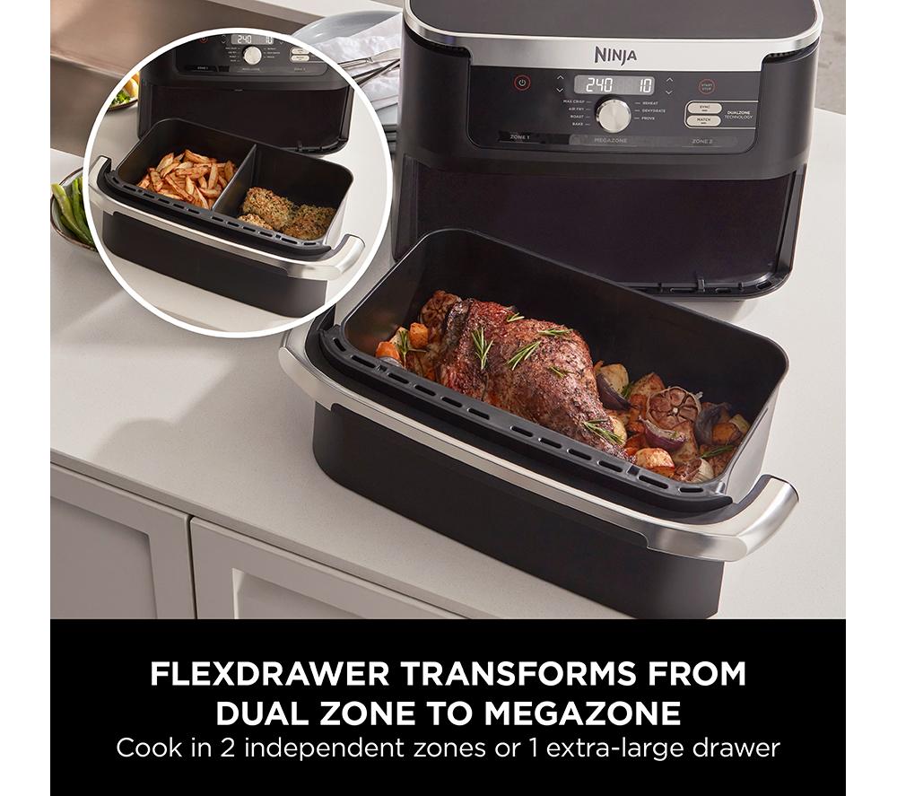 NINJA Foodi FlexDrawer AF500UK Freidora de Aire Dual de 10.4L - Negra