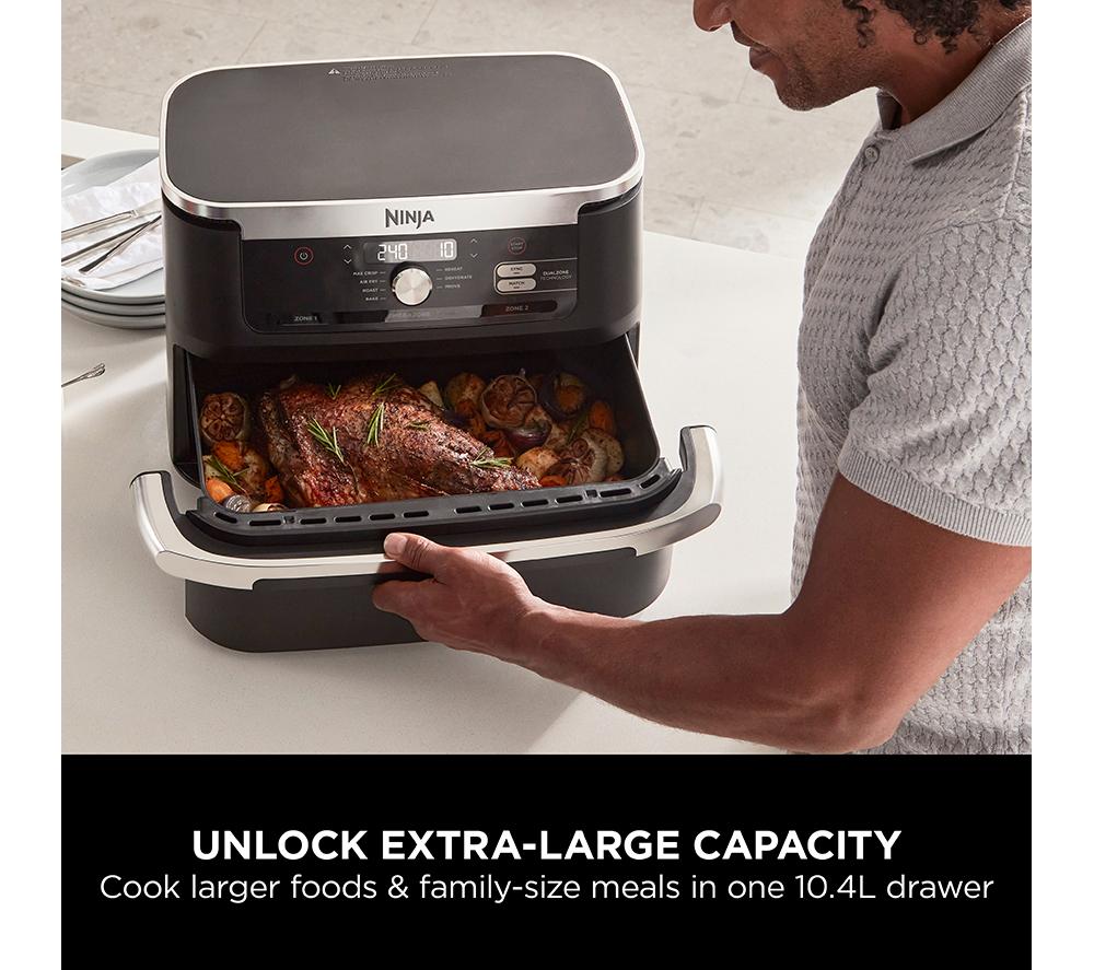 NINJA Foodi FlexDrawer AF500UK Freidora de Aire Dual de 10.4L - Negra
