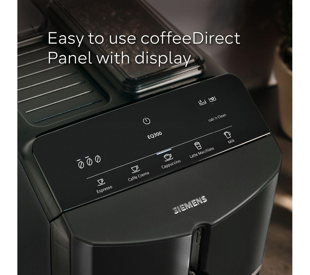 SIEMENS TF301G19 EQ300 Kaffeevollautomat – Klavierlack Schwarz