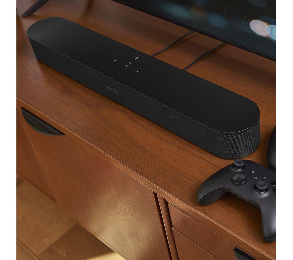 SONOS Beam (Gen 2) Compact Sound Bar & SUB Mini Wireless Subwoofer Bundle - Black