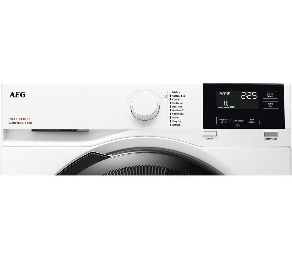 AEG 7000 series TR718L4B 8 kg Heat Pump Tumble Dryer - White