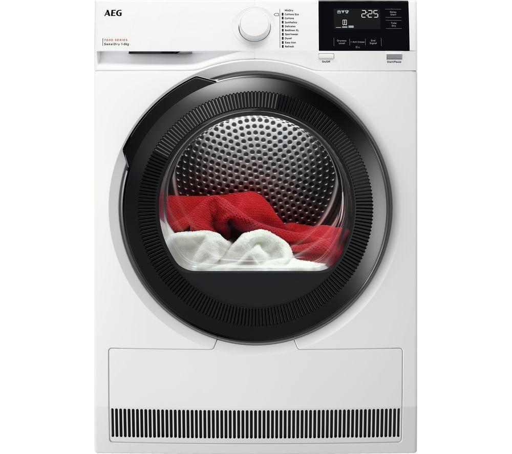 AEG 7000 series TR718L4B 8 kg Heat Pump Tumble Dryer - White