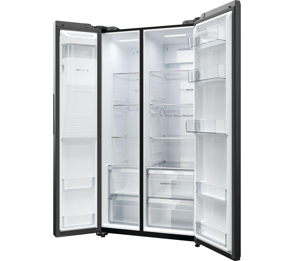 HAIER HSW59F18EIPT American-Style Smart Fridge Freezer - Slate Black
