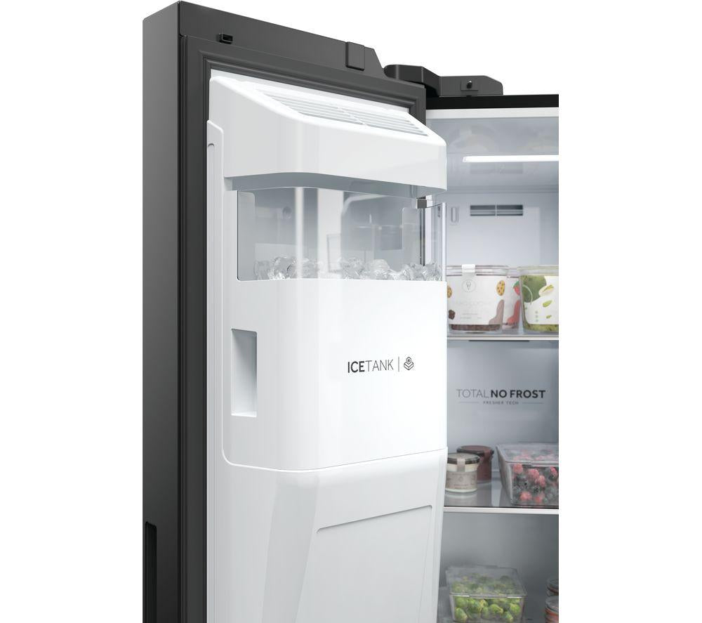 HAIER HSW59F18EIPT American-Style Smart Fridge Freezer - Slate Black