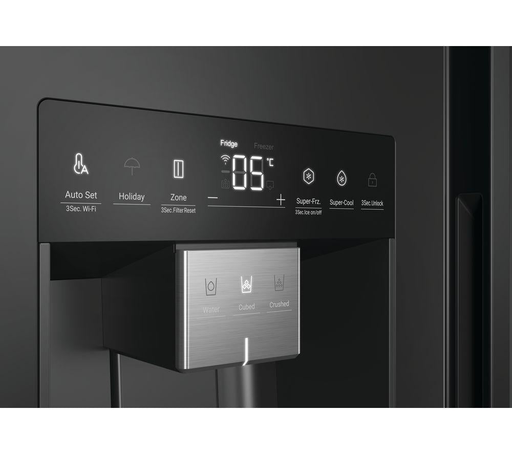 HAIER HSW59F18EIPT American-Style Smart Fridge Freezer - Slate Black