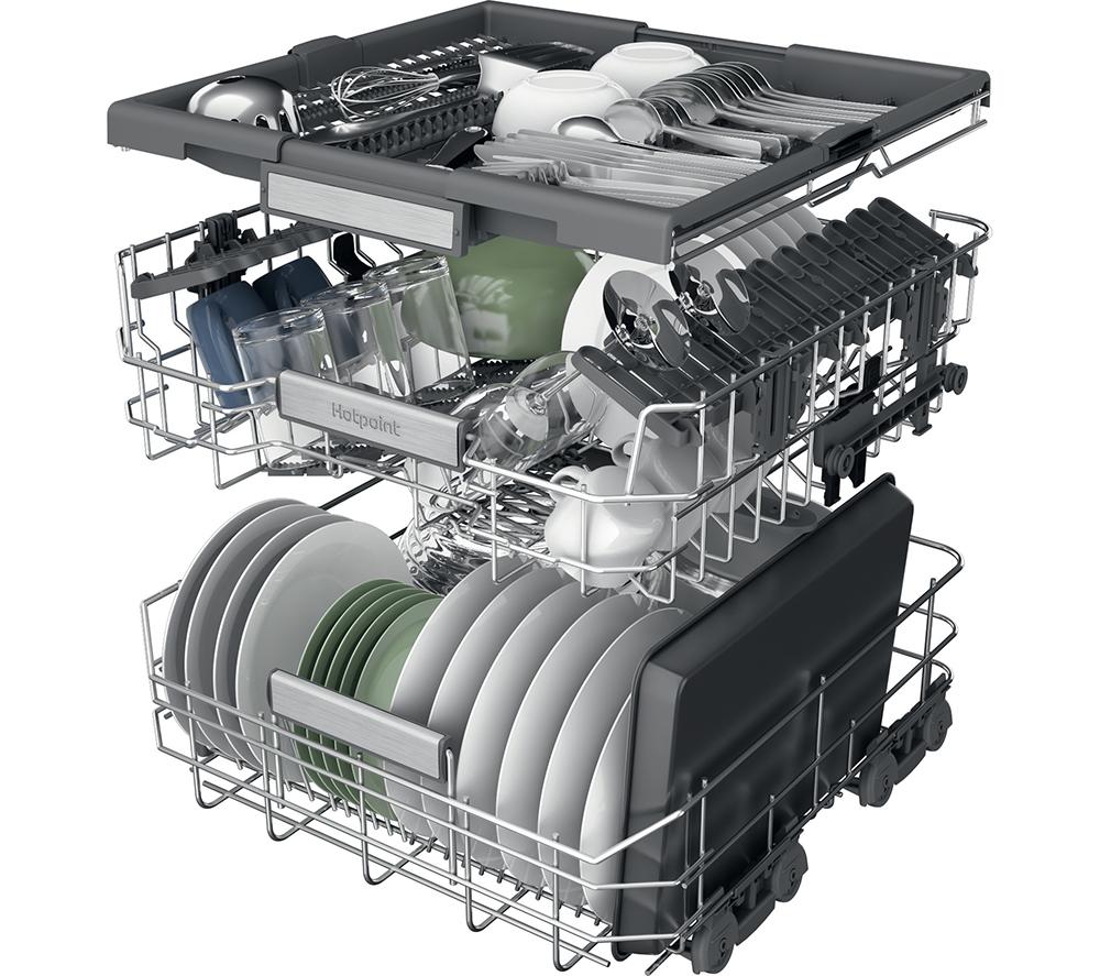 Lavavajillas de tamaño completo HOTPOINT Maxi Space H7F HP43 X UK - Plata