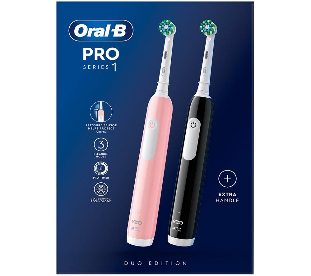 ORAL-B Vitality Pro Electric Toothbrush - Pack of 2, Black & Blue