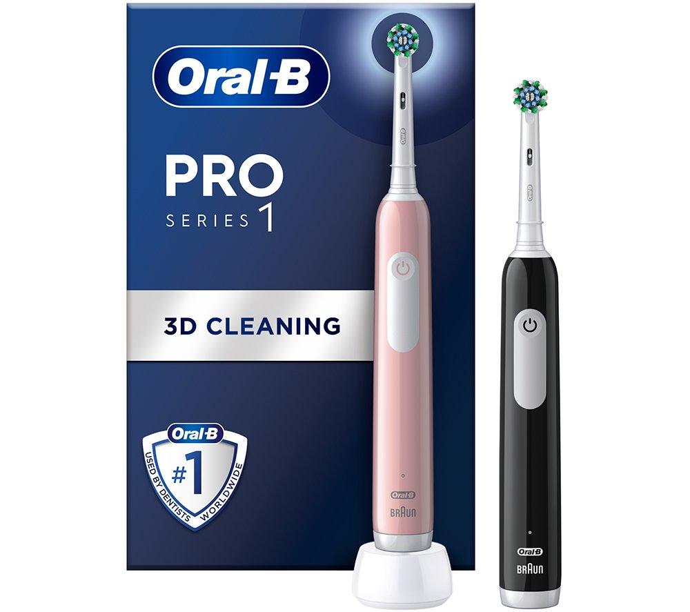 ORAL-B Vitality Pro Electric Toothbrush - Pack of 2, Black & Blue