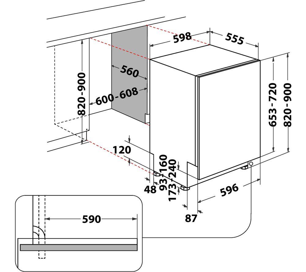 Lavavajillas totalmente integrado de tamaño completo INDESIT D2I HD526 UK