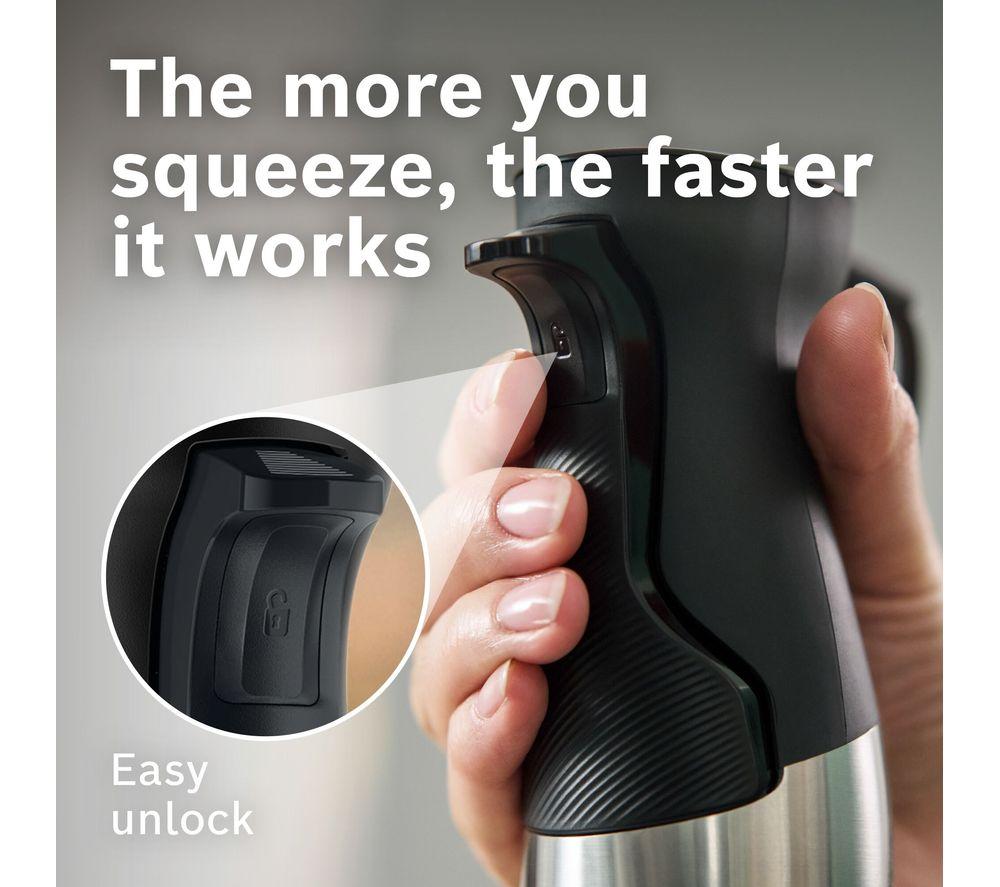 BOSCH Ergomaster 3 en 1 Batidora de mano con control de presión y velocidad MSM6M623GB - Negra