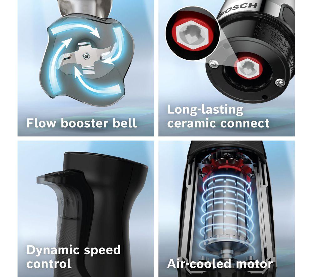 BOSCH Ergomaster 3 en 1 Batidora de mano con control de presión y velocidad MSM6M623GB - Negra